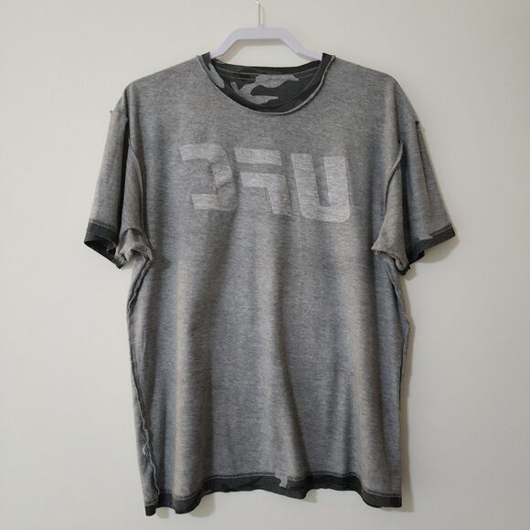 UFC Fighting Mens Camo Short Sleeve Crew Neck T-Shirt Grey Cotton-Blend Size L - Picture 4 of 8